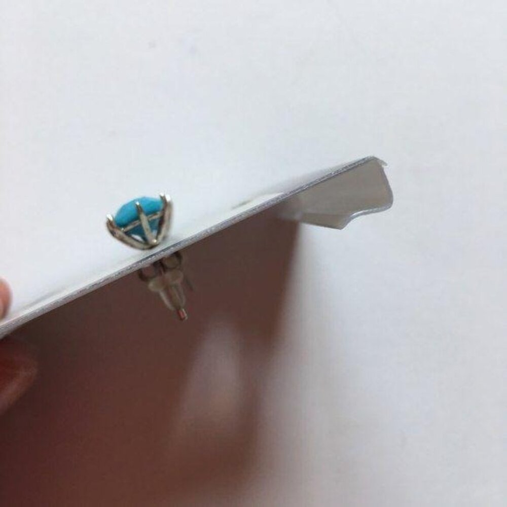 Mist Swarovski Silver Turquoise Earrings New - Picture 5 of 6